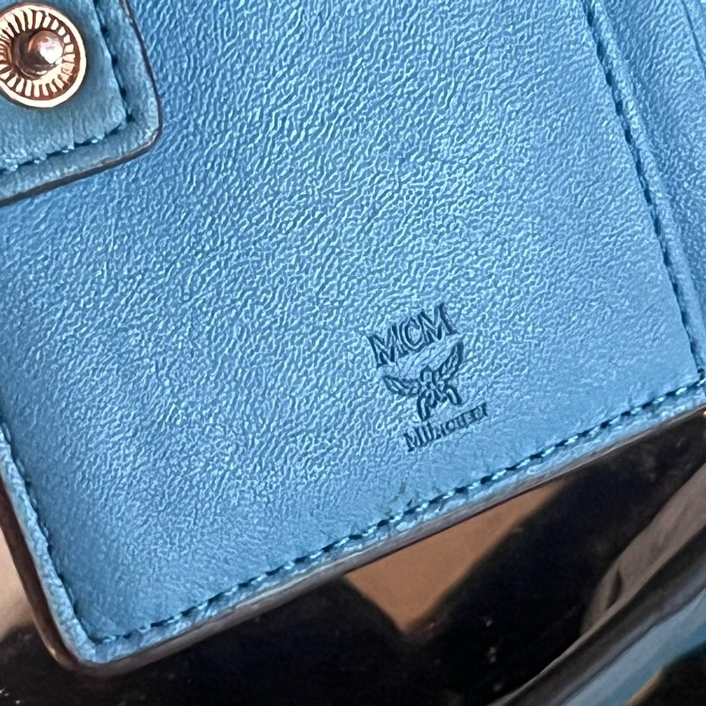 MCM Bunny blue leather fold wallet - Picture 4 of 8